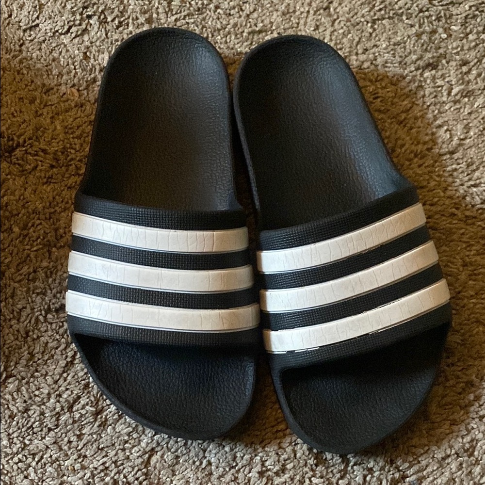 adidas Kids Black and White Sandals